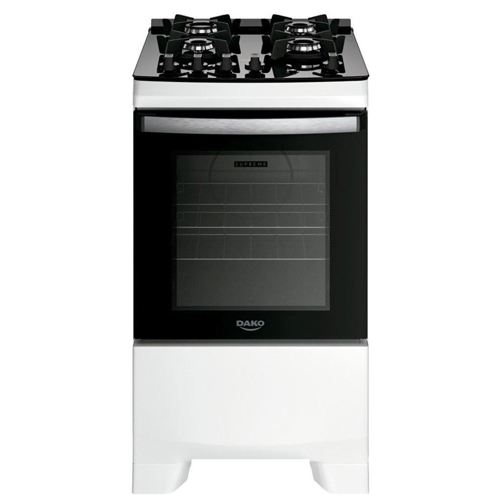 Fogão 4 Bocas Dako Supreme Glass com Mesa de Vidro Temperado, Branco em Oferta na Shopee