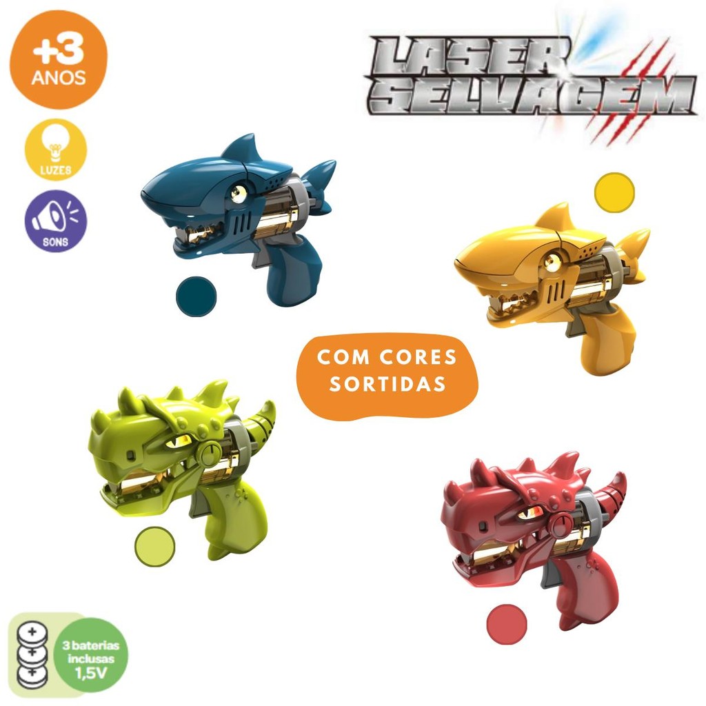 PISTOLA LASER ANIMAL GUN SELVAGEM - ZOOP TOYS
