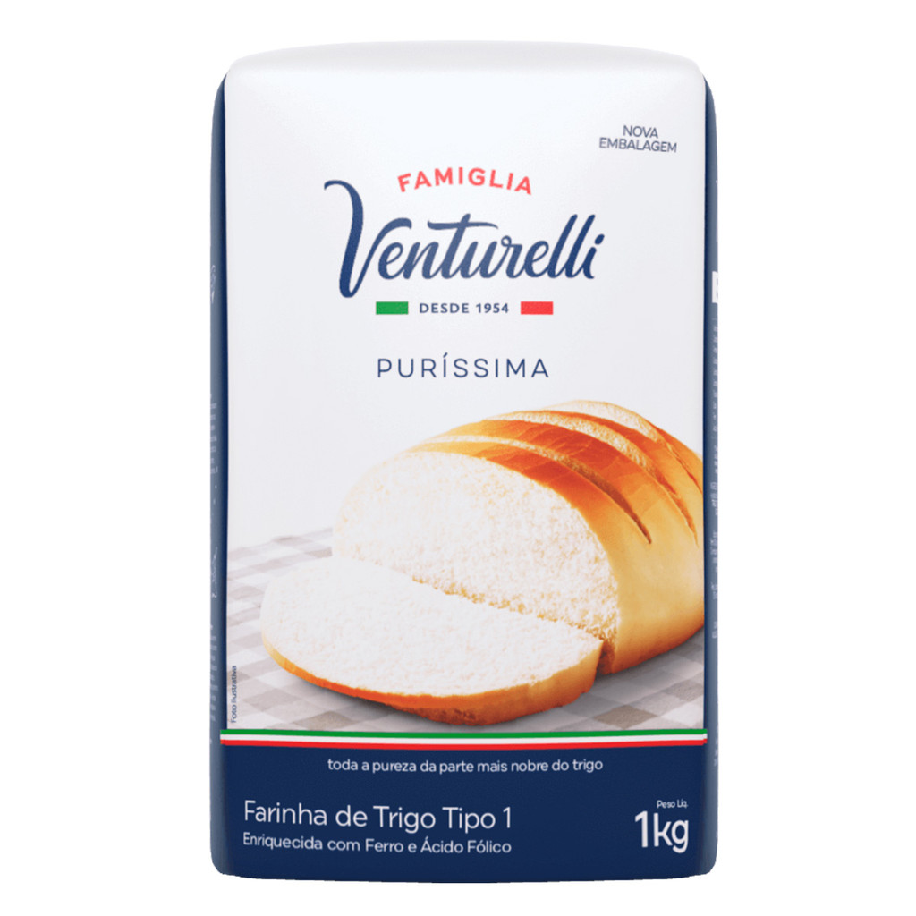 Farinha de Trigo Purissima Venturelli 1kg em Oferta na Shopee