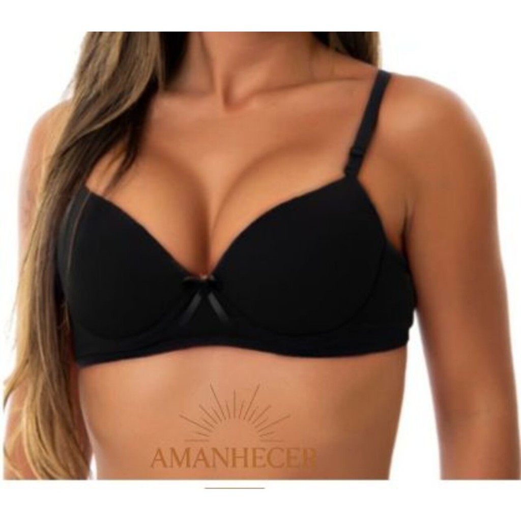 Sutiã Básico Reforçado com Bojo Bolha Feminino Confortável Soutien Alça com Regulagem em Oferta na Shopee