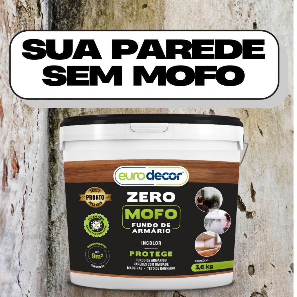 Verniz incolor Anti Mofo 900ml Ou 3.6KG P/ Madeiras Concreto Pedras Internas e Externas