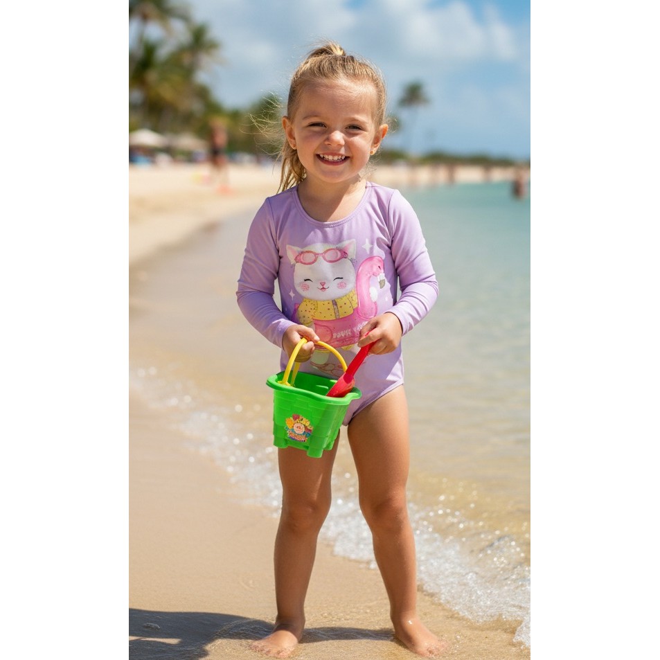 Maio Infantil Menina Proteção Uv 50+ Kukie Verão Praia Piscina 88931