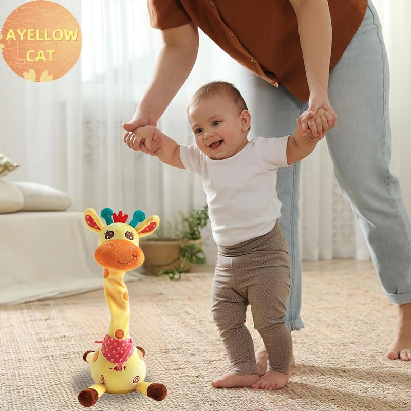 AYellowcat Dançando Girafa Falante , Bebê De Pelúcia Repetindo O Que Você Diz , Musical Brilhante Com Músicas Infantis P