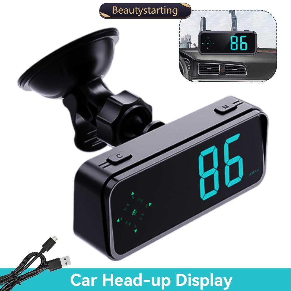 BEAUTYSTARTING Car HUD GPS Display Velocímetro Digital Relógio De Tempo Alarme De Excesso De Velocidade KMH MPH Switch C