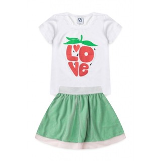 Conjunto Infantil Feminino Doçura Do Coração em Oferta na Shopee