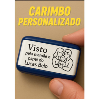 Carimbo Visto pela Mamãe personalizado em Oferta na Shopee