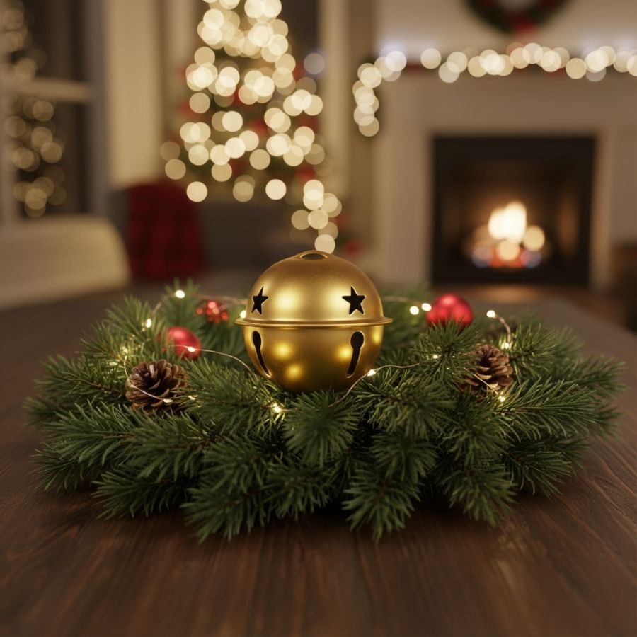 Enfeite Decorativo De Natal - Guizo Dourado - 3,5x4x4cm - 9 unidades - Cromus - Rizzo