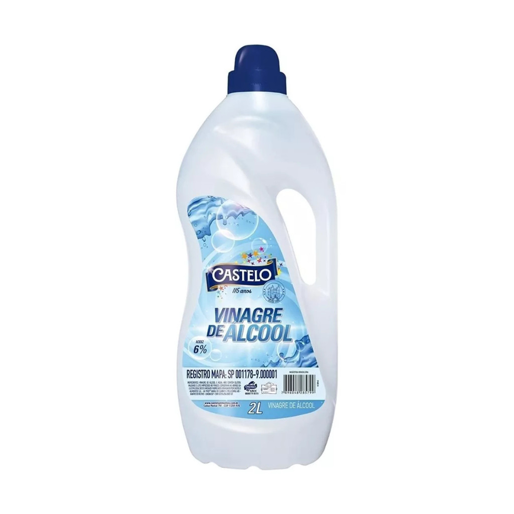 Vinagre de Álcool Castelo Frasco 2 Litros Acidez 6% em Oferta na Shopee