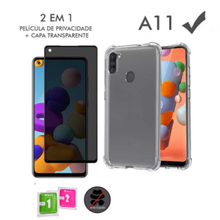 Capa Capinha Anti Impacto Para Galaxy A11 E/OU Película 3D Privacidade Anti Spy Espião em Oferta na Shopee