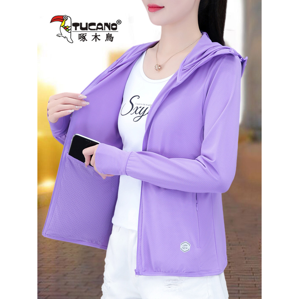 Woodpecker gelo seda protetor solar roupas femininas verão 2026 novo estilo Anti-ultravioleta estilo fino protetor solar