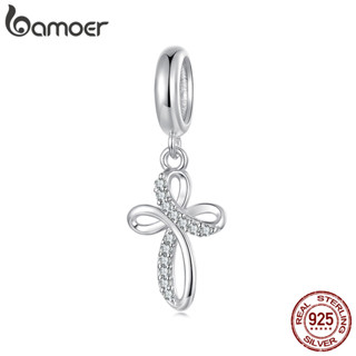 Bamoer 925 Prata Esterlina Charme Cruz Pingente DIY Para Pulseira Presentes Mulheres em Oferta na Shopee