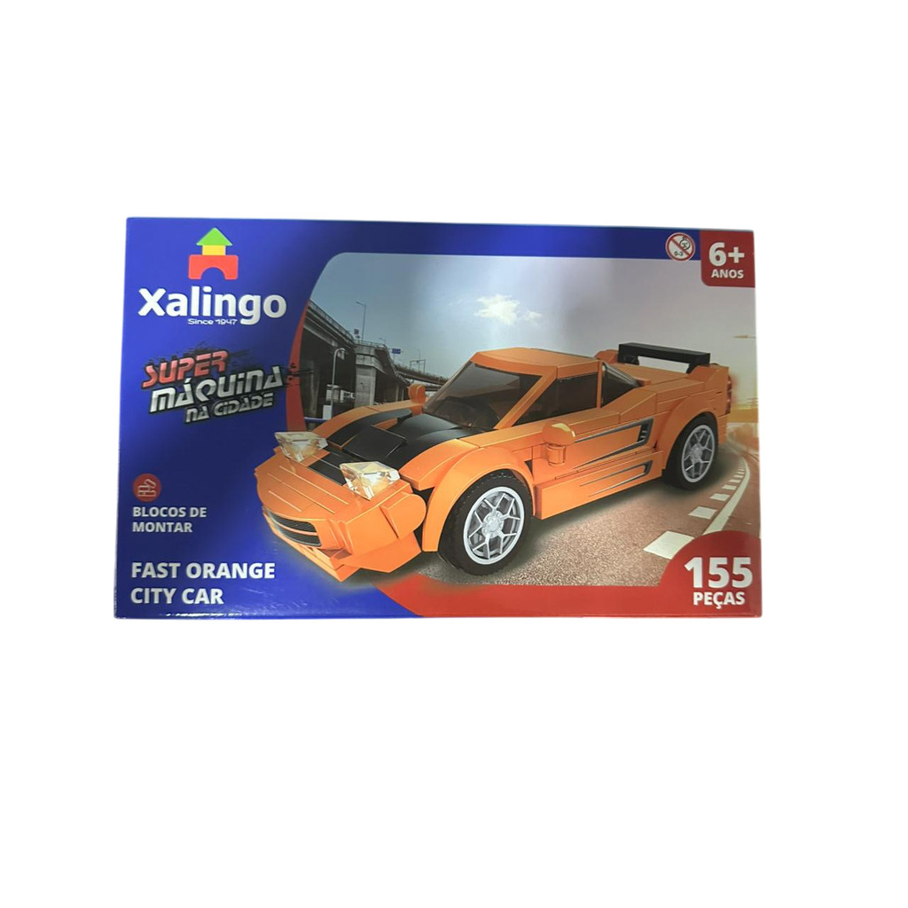 Xalingo Bloco Super Maquina Cidade 155 Peças Fast Orange Car