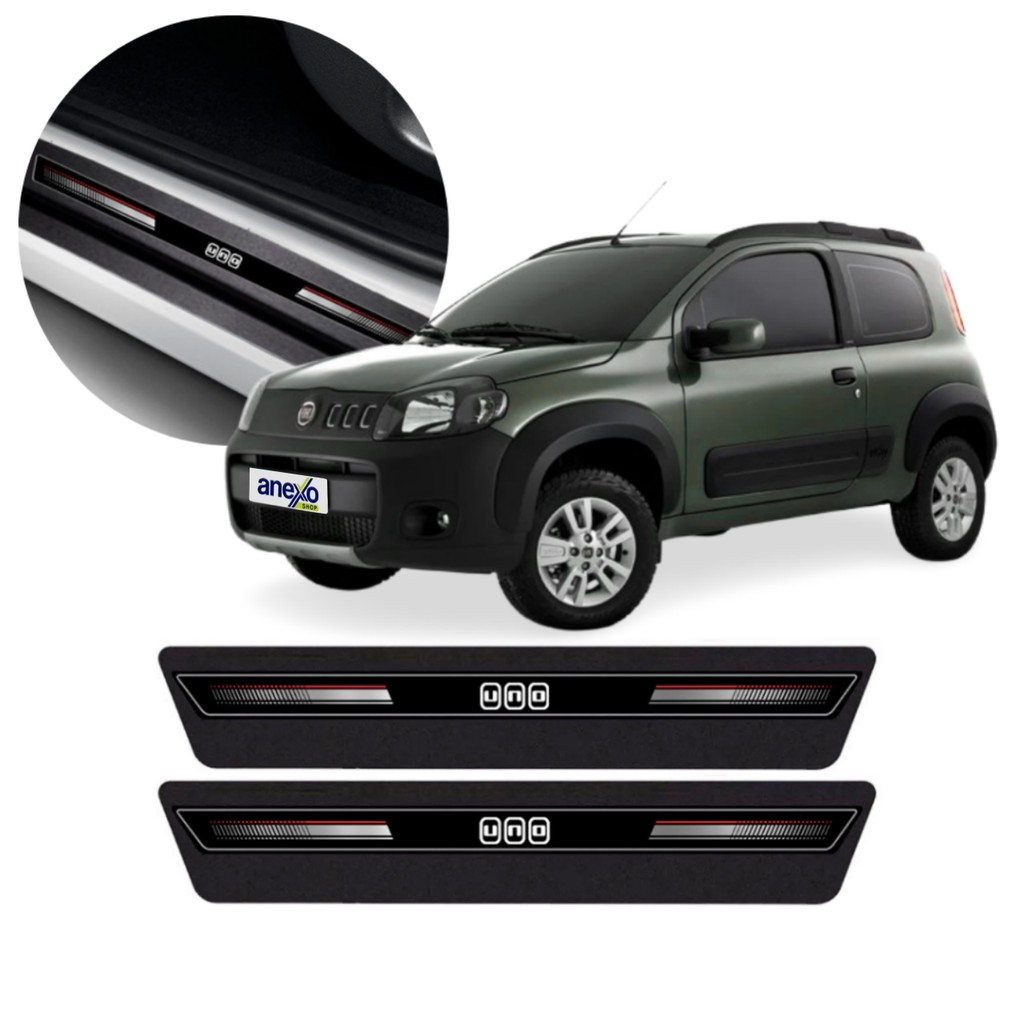 Soleira Portas Fiat Uno 2005 a 2011 Sofisticar SA1225 Adesiva Jogo
