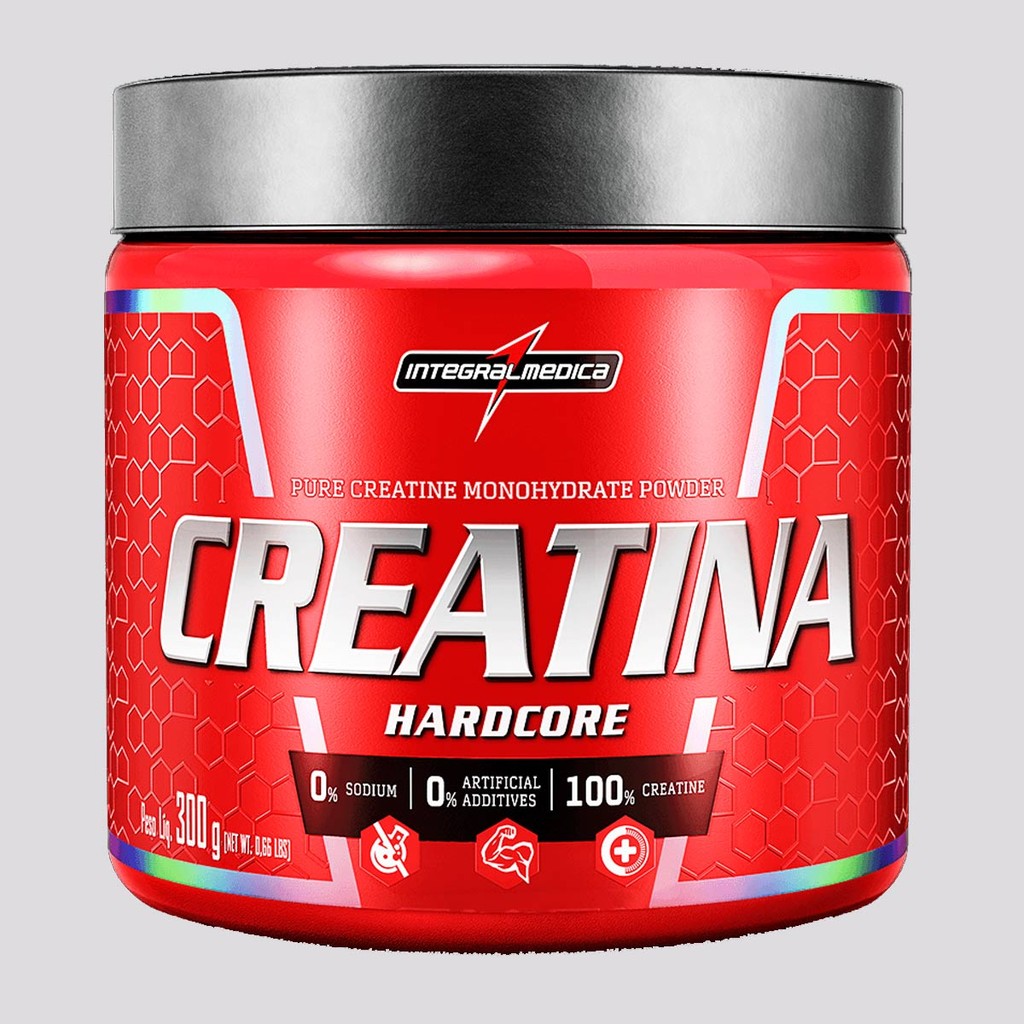 Creatina Hardcore Integral Medica 300g em Oferta na Shopee