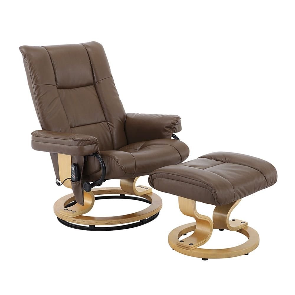 Poltrona de Massagem com Apoio para Pés Minnesota Marrom Vintage
