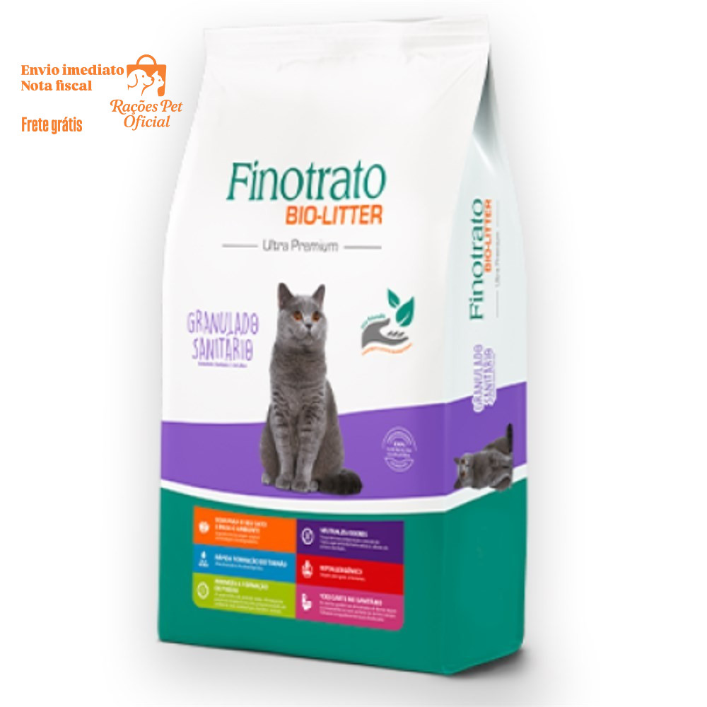 Granulado Sanitário Finotrato Bio-Litter 2kg - Areia para Gato Econômica e Segura