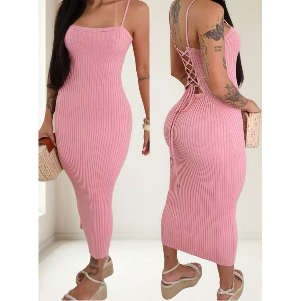 Vestido Midi Canelado Lurex Com Amarração Nas Costas  Para Festas E Baladas em Oferta na Shopee