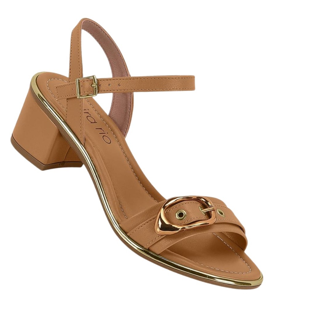 Sandalia  Salto Bloco Feminina Com Fivela Beira Rio Coleção By Camila Queiroz 8379258