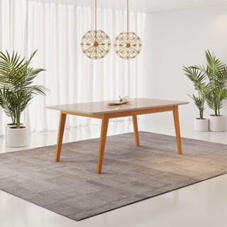 Mesa Retangular 6 Lugares Elegance Candian 1,80 x 0,90  Cinamomo/Off White em Oferta na Shopee