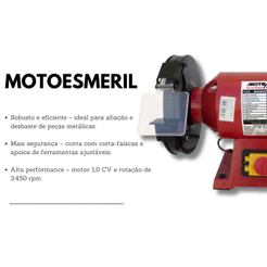 Motoesmeril Profissional 8 Pol 220V 1 HP MM-100i – Motomil