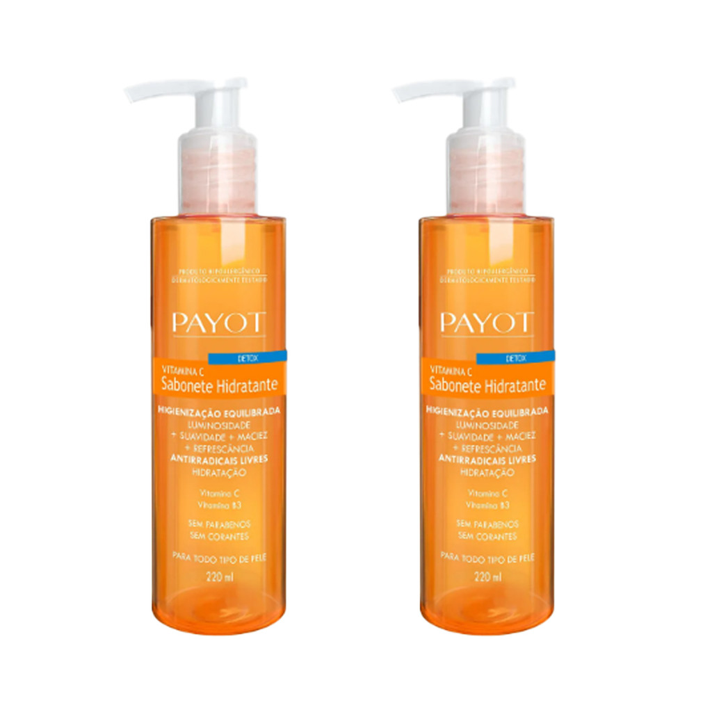 Kit com 2 Sabonete Liquido Vitamina C Payot Hidratante Detox em Oferta na Shopee