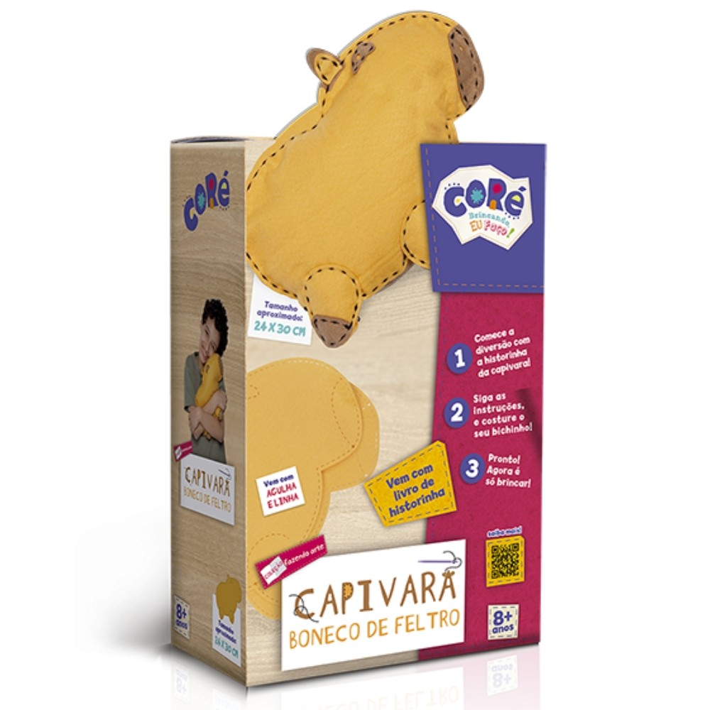 BONECO DE FELTRO CAPIVARA TOYSTER COLEÇÃO FAZENDO ARTE COSTURA LINHA AGULHA LIVRO HISTÓRIA CAPIBARA em Oferta na Shopee