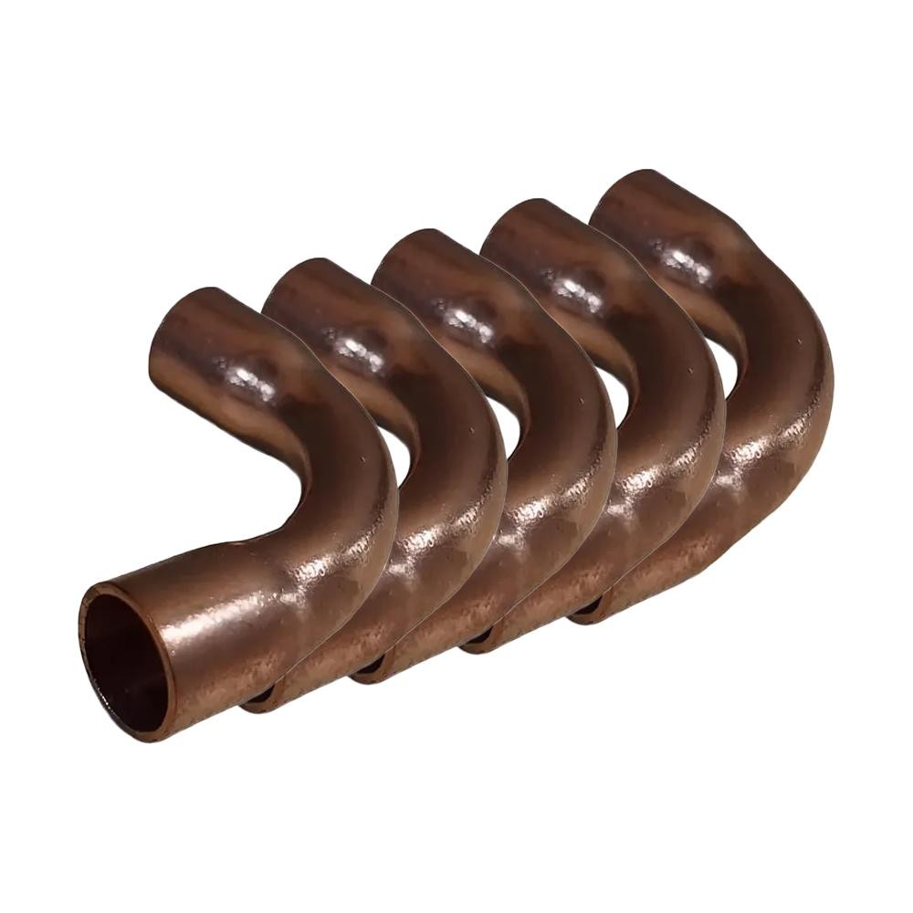 Kit 5 Pçs Curva Conexão 90º Macho Flare 7/8 Latão Forjado Ar Condicionado