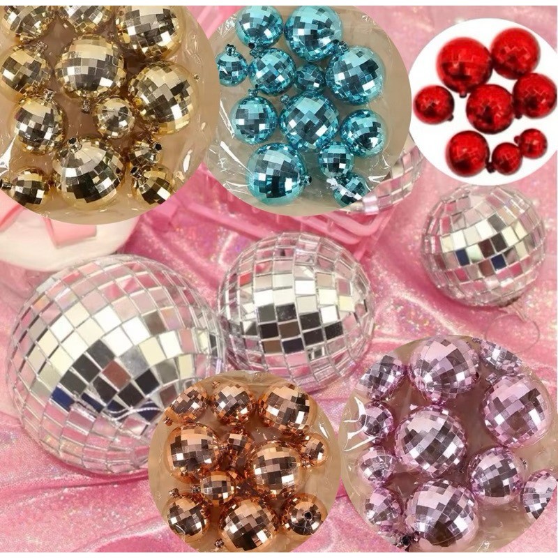 Espelho Brilhante Bola De Discoteca Bolo Topo Decoração Da Árvore De Natal DIY Fontes De Festa em Oferta na Shopee