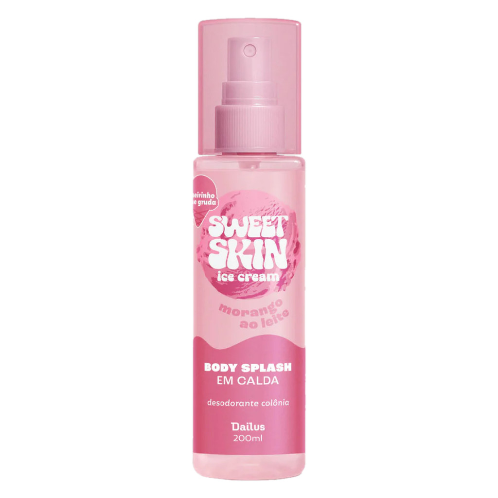 Body Splash Dailus Sweet Skin Morango Ao Leite 200ml