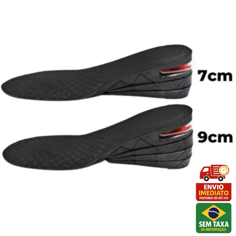 Palmilha Elevador Aumenta Altura Salto Invisível Ficar Mais Alto Confortável Recortável em Oferta na Shopee