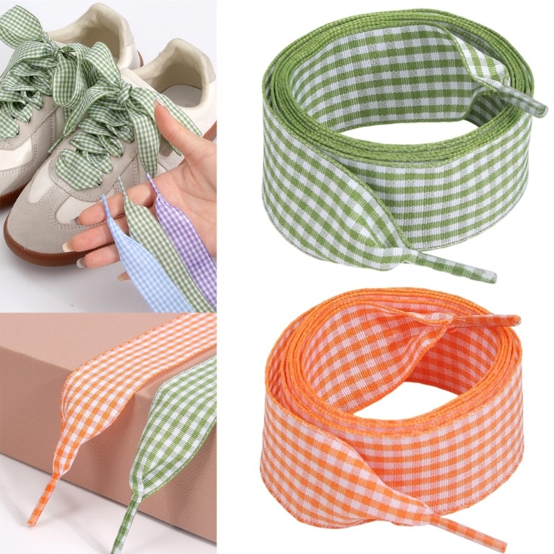 * Cadarços Xadrez Coloridos Poliéster, Antiderrapantes Para Tênis, Renda Casuais E Uso Diário