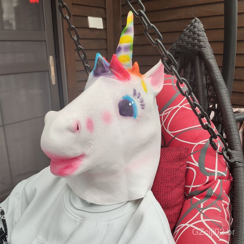Máscara de cabeça de cavalo, máscara engraçada, máscara de cachorro e cavalo, máscara de cabeça de unicórnio peculiar 5H