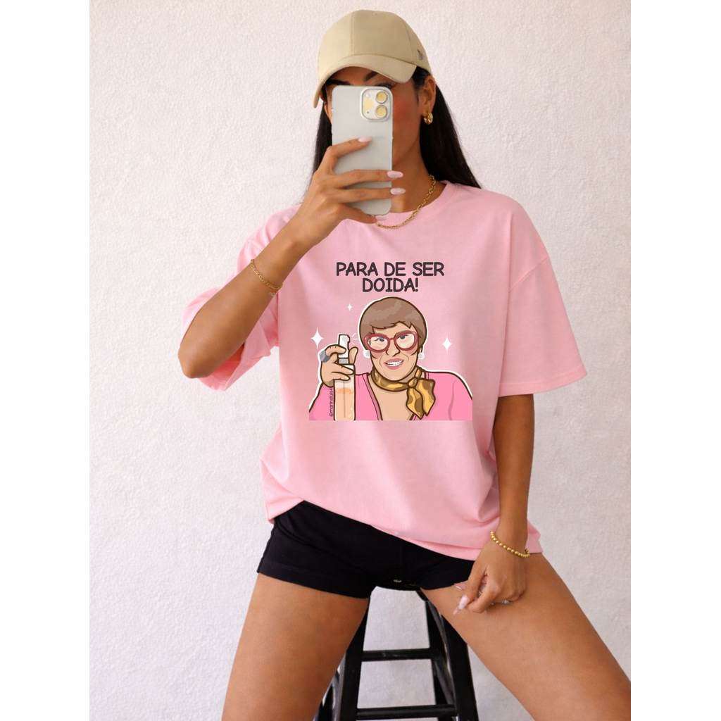 Camiseta T-shirt Feminina 100% Algodão Casual Estampa Meme Marcia Sensitiva Para De Ser Doida