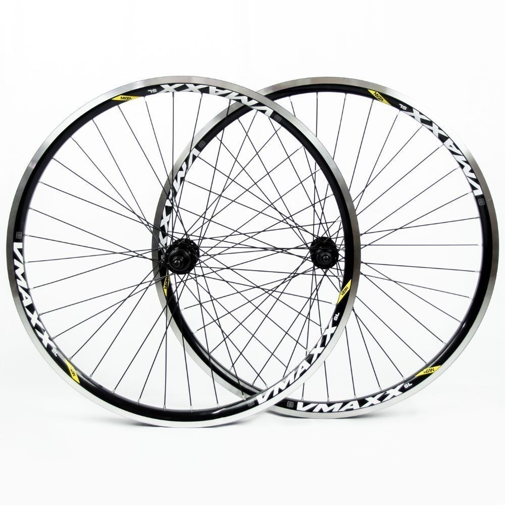 Par Roda Vzan Vmaxx Aro 26 DH ou SL V-Brake Cubo Rosca Esferado Montada 36F