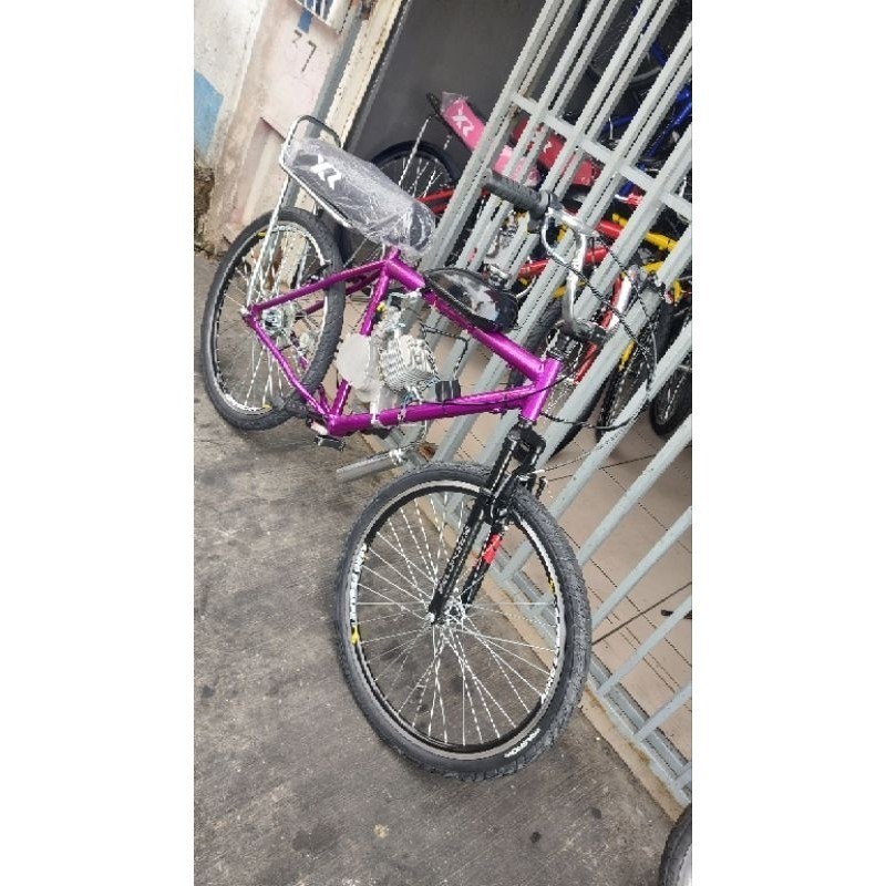 bicicleta motorizada 80cc com freio no pé e suspensão nakasaki