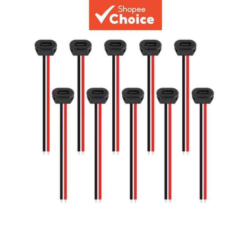 Conector De Chassi Tipo C 5/10pcs USB Fêmea Porta De Crimpagem Direta