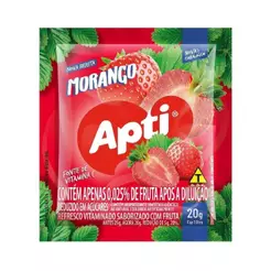 Refresco em Pó Apti Morango 20g - Embalagem com 15 Unidades
