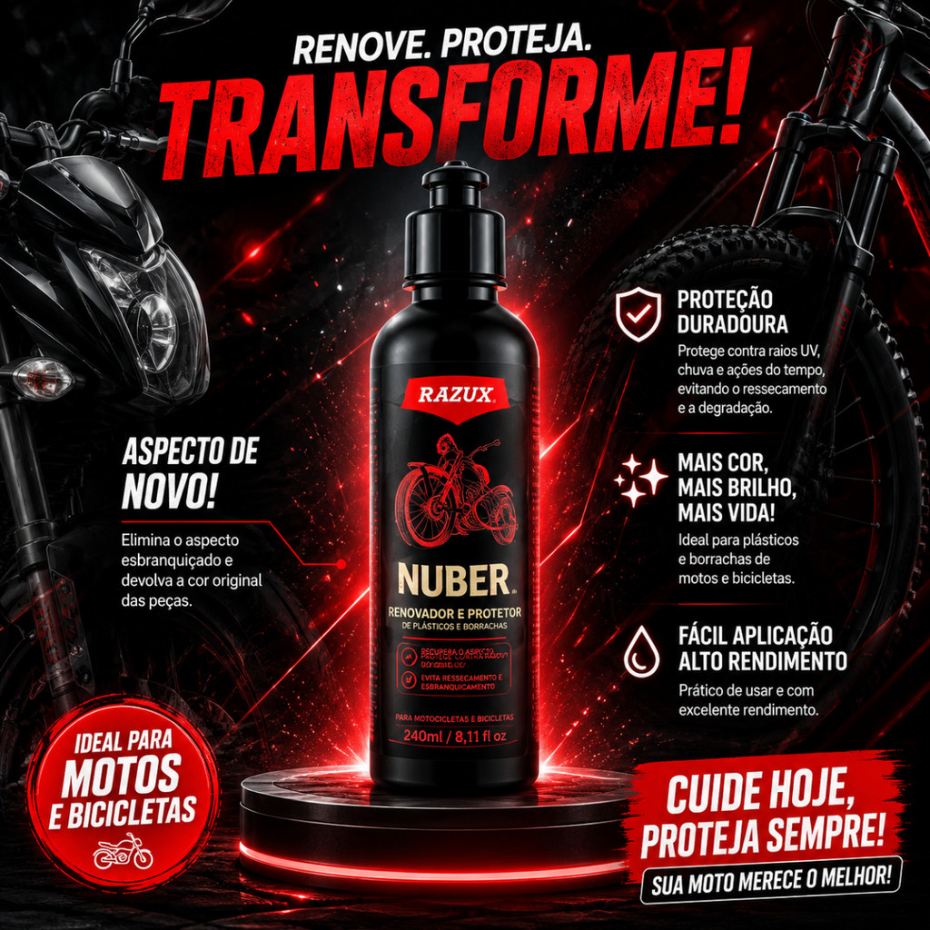 Revitalizador De Plásticos Para Motos Nuber Razux 240ml
