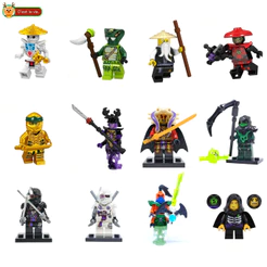 Brinquedos infantis Ninja Building Blocks Presentes de aniversário Decoração suada