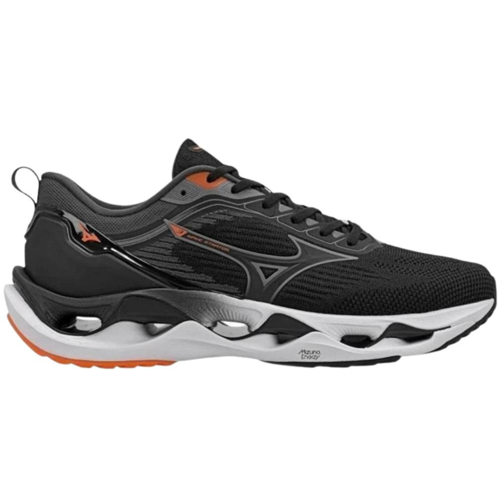TENIS MIZUNO WAVE STRATOS 3 PRETO/LARANJA