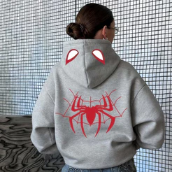 Moletom Unissex Aranha Flanelado Moda Jovem Inverno Lançamento Canguru