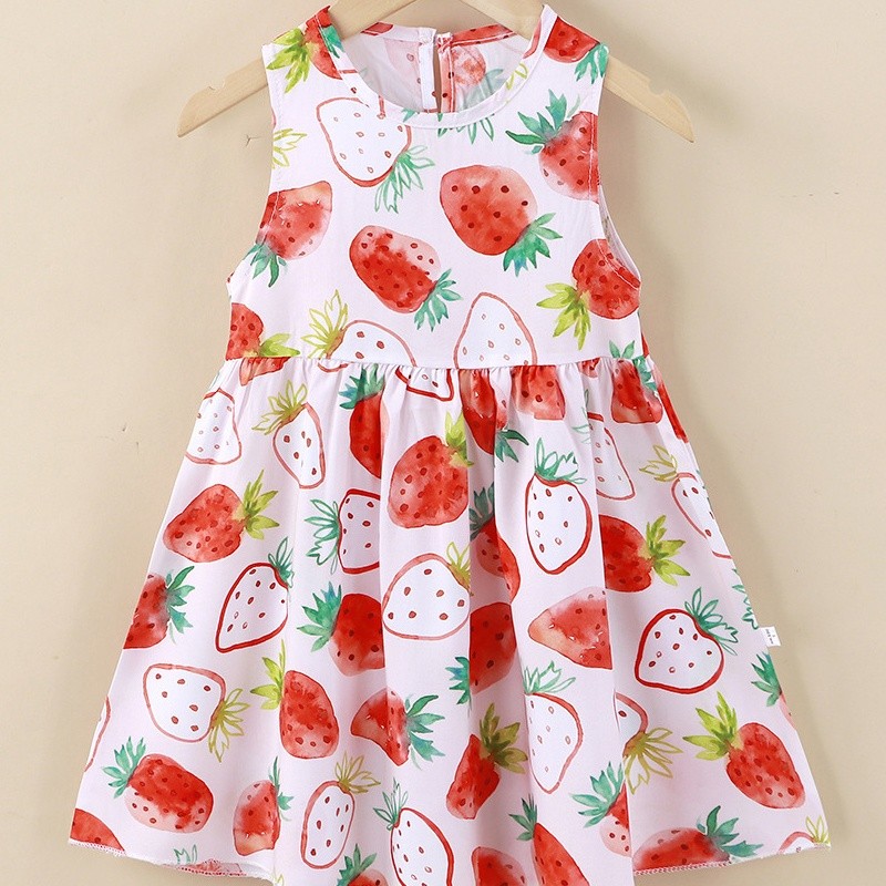 Novo estilo roupas infantis vestido meninas algodão saia de seda princesa saia colete saia feminina bebê casa camisola
