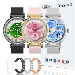 Smartwatch WL66 2026 46MM Feminina Redondo GPS IP68 2 Pulseiras inteligente BPM Esportes
