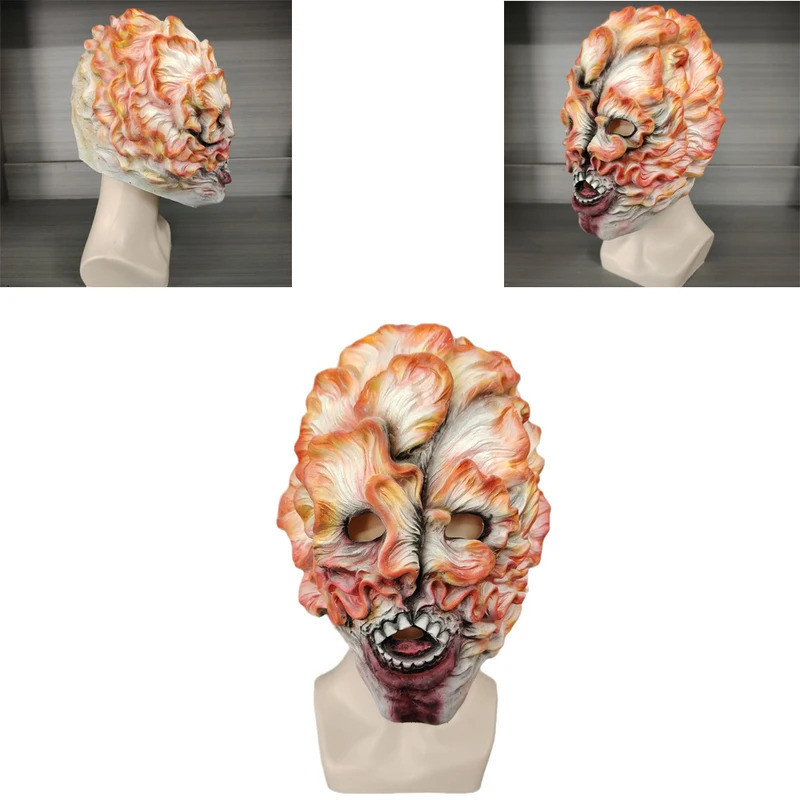 Acessório de Fantasia de Cosplay para Festa de Halloween: Máscara de Látex de Cabeça Inteira de Zumbi Clicker do Jogo de