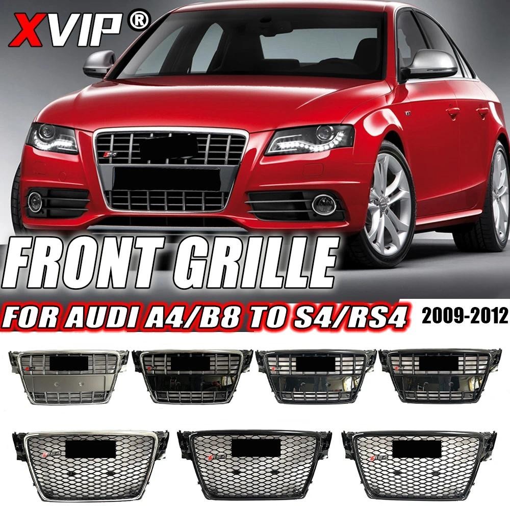 XVIP Prata E Preto Guarnição Grill Amortecedor Dianteiro Grade Para Audi A4 B8 2009-2012 S4/RS4 Estilo Grades De Alta Qu