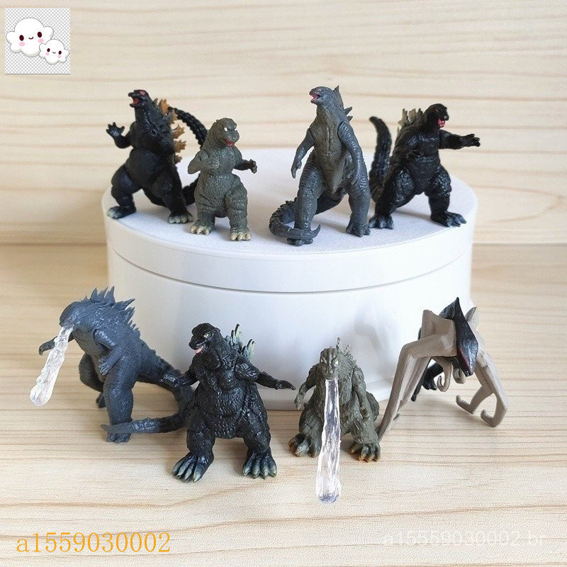 8 Peças De Godzilla Mini Versão Do Micro-Paisagem Gashapon Boneco Vs . Figura De Ação De Brinquedos King Kong Muto