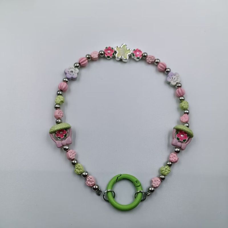 Cesta de flores simétricas faça você mesmo, pedra de pintura em Spray, corrente de celular, chaveiro, bolsa, pingente