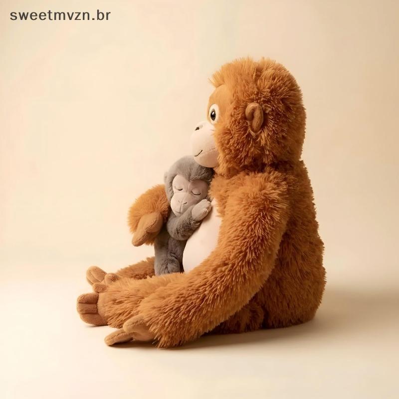 sweetmvzn Mamãe Soco Macaco Brinquedo De Pelúcia Crianças Dos Desenhos Animados Boneca Animal Super Macio Presente De An