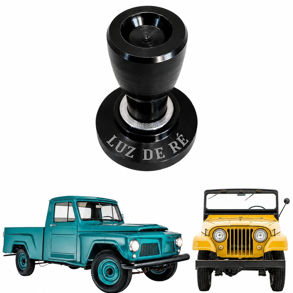 Botão e Moldura da Luz de Ré Jeep Rural F-75 Ford Willys Linha Restauração