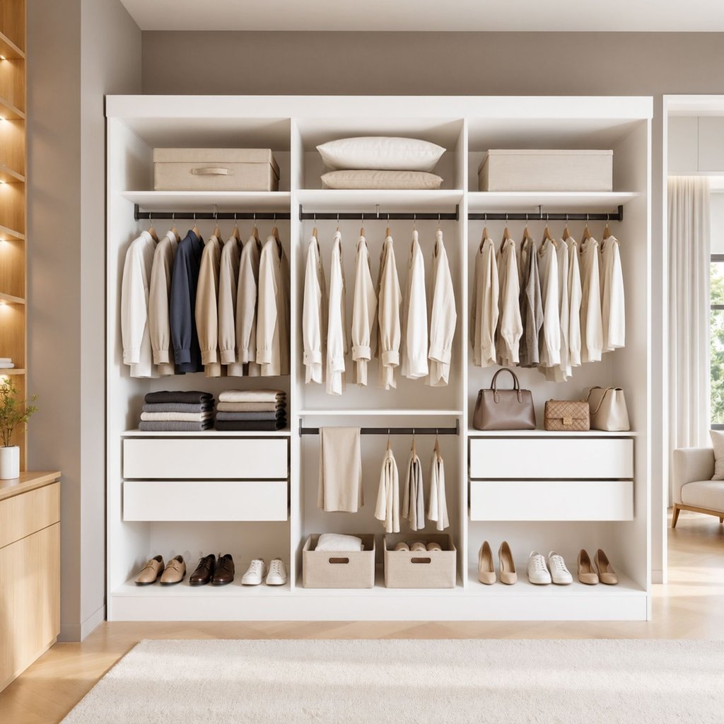 Closet Casal sem Portas 4 Gavetas Paris Yescasa Branco Branco
